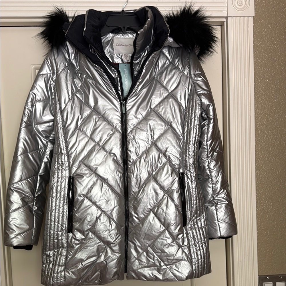 Calvin Klein Silver Quilted Women's Jacket
